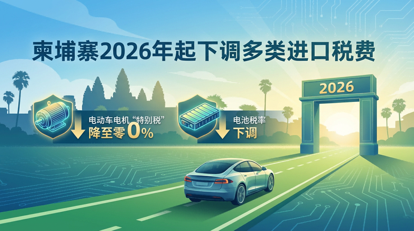 Камбоджа снижает импортные пошлины на многие виды с 2026 года: «специальный налог» на электрические автомобили снижен до нуля, ставка налога на батареи снижена
